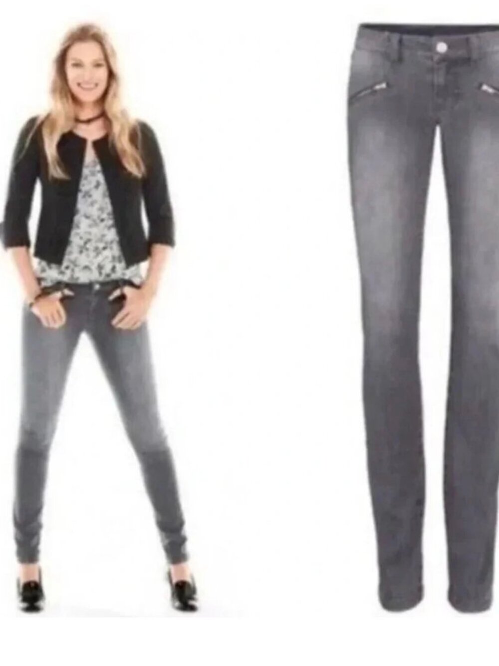 Cabi #5167 Gray Zip Skinny Size 6